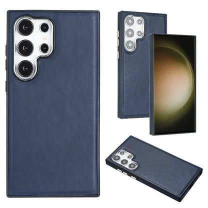 YB Leather Coating Series-6 For Samsung Galaxy S24 Ultra Case Drop-proof Leather+TPU Protective Back Shell