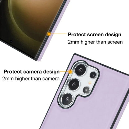 YB Leather Coating Series-6 For Samsung Galaxy S24 Ultra Case Drop-proof Leather+TPU Protective Back Shell