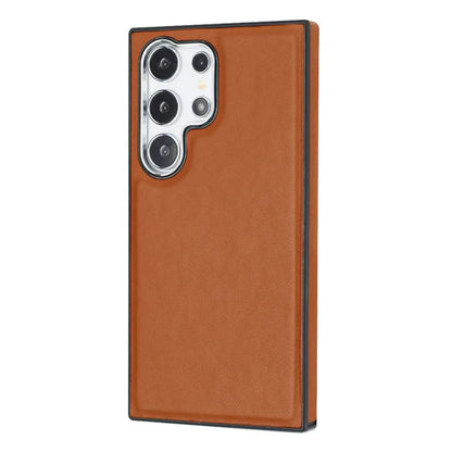 YB Leather Coating Series-6 For Samsung Galaxy S24 Ultra Case Drop-proof Leather+TPU Protective Back Shell