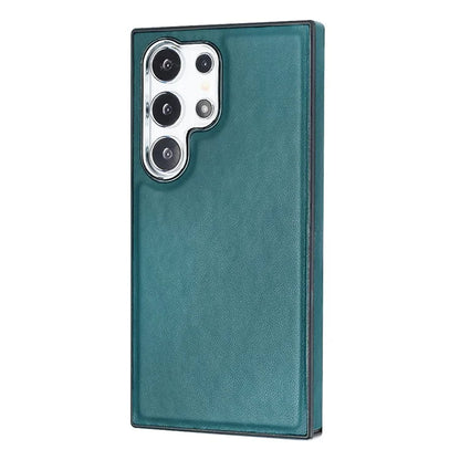 YB Leather Coating Series-6 For Samsung Galaxy S24 Ultra Case Drop-proof Leather+TPU Protective Back Shell