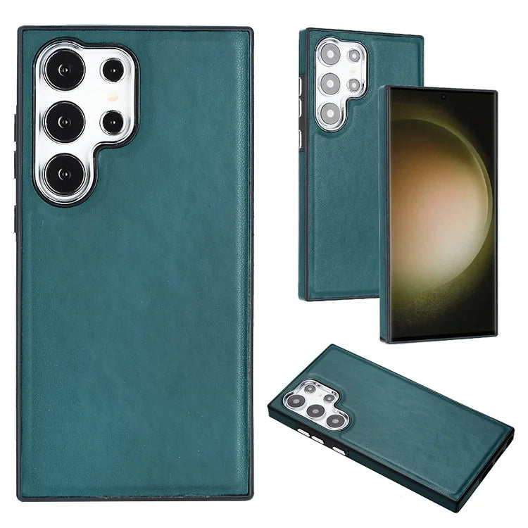 YB Leather Coating Series-6 For Samsung Galaxy S24 Ultra Case Drop-proof Leather+TPU Protective Back Shell