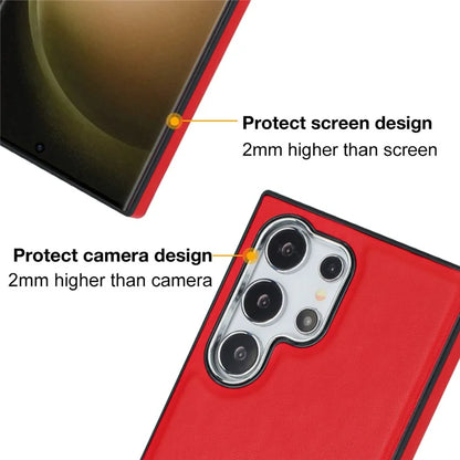 YB Leather Coating Series-6 For Samsung Galaxy S24 Ultra Case Drop-proof Leather+TPU Protective Back Shell