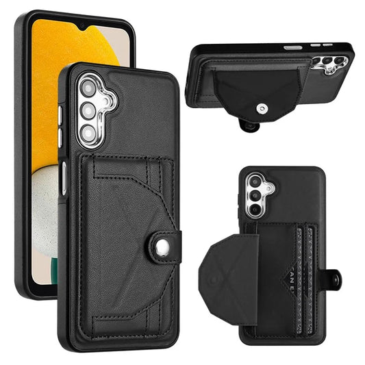 YB Leather Coating Series-4 for Samsung Galaxy A05s 4G Kickstand Case Card Holder Phone Cover