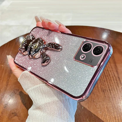 For Motorola Moto G84 5G Slim Case Cute Rabbit Anti-Shock Kickstand Phone Case
