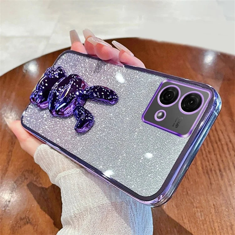 For Motorola Moto G84 5G Slim Case Cute Rabbit Anti-Shock Kickstand Phone Case