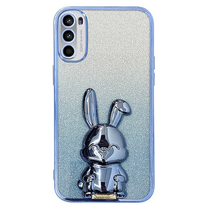 For Motorola Moto G52 4G / G82 5G Slim Case Cute Rabbit Kickstand Phone Protector