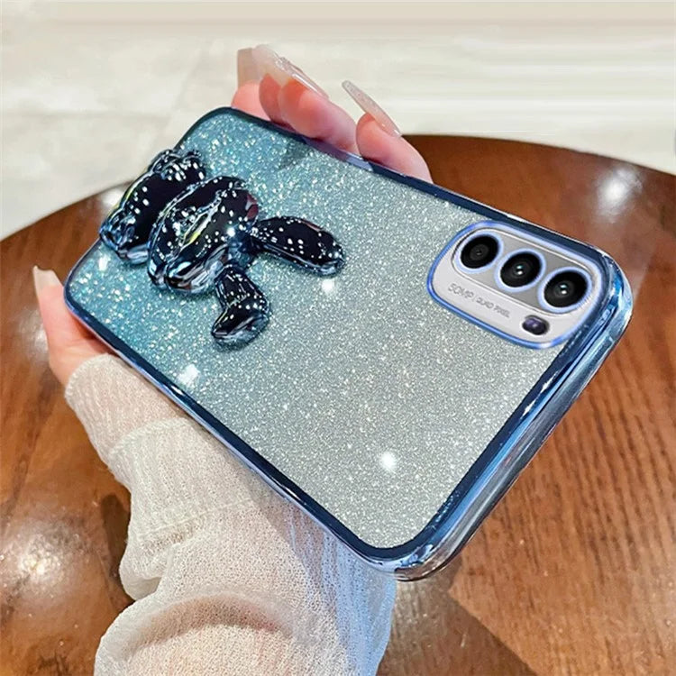 For Motorola Moto G52 4G / G82 5G Slim Case Cute Rabbit Kickstand Phone Protector