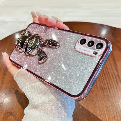 For Motorola Moto G52 4G / G82 5G Slim Case Cute Rabbit Kickstand Phone Protector