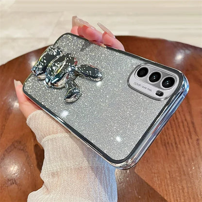 For Motorola Moto G52 4G / G82 5G Slim Case Cute Rabbit Kickstand Phone Protector