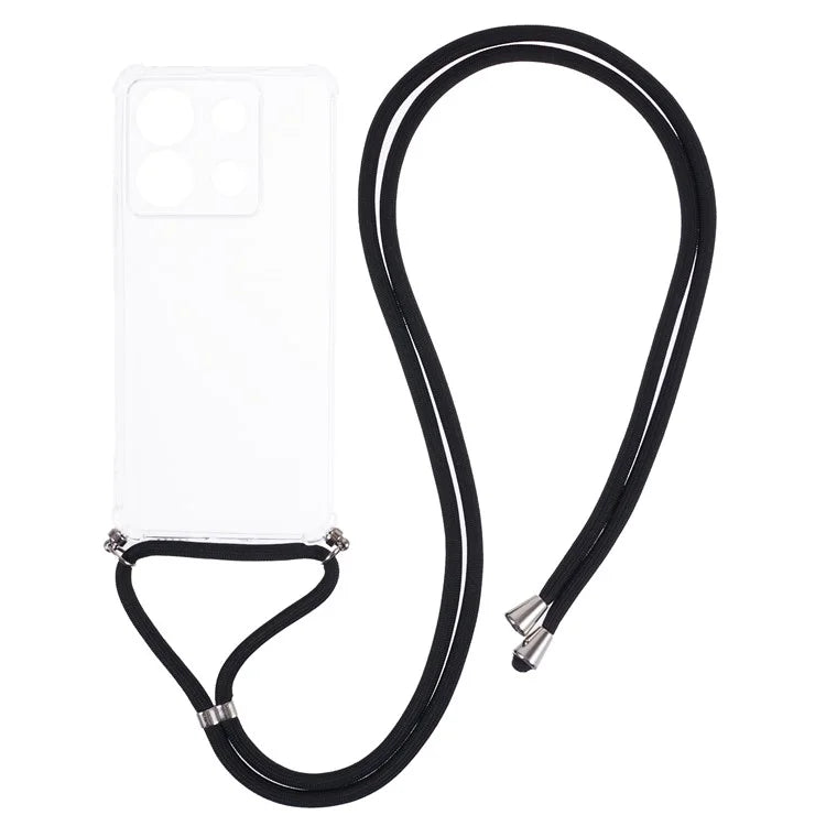 For Xiaomi Redmi Note 13 Pro 5G / Poco X6 5G TPU Case Corner Protection Phone Shell with Lanyard