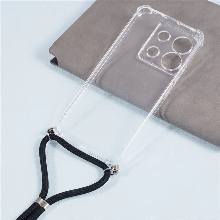 For Xiaomi Redmi Note 13 Pro 5G / Poco X6 5G TPU Case Corner Protection Phone Shell with Lanyard