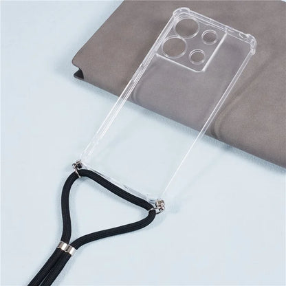 For Xiaomi Redmi Note 13 Pro 5G / Poco X6 5G TPU Case Corner Protection Phone Shell with Lanyard
