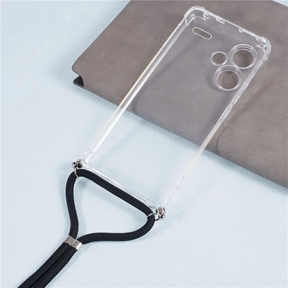 For Xiaomi Redmi Note 13 Pro+ 5G Cell Phone Case Corner Protection Back Cover with Lanyard