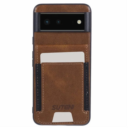 SUTENI H03 For Google Pixel 6 Case Kickstand Leather+TPU Case