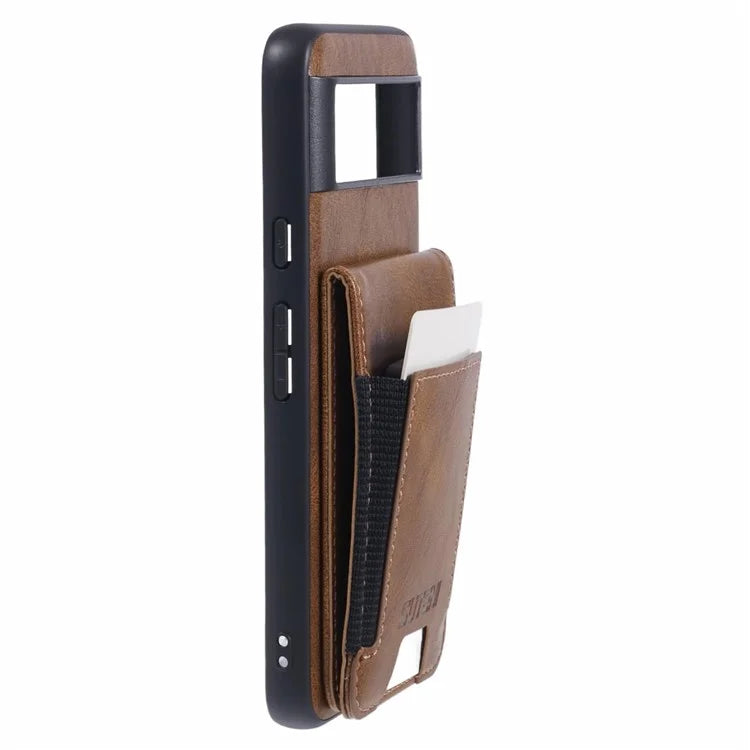 SUTENI H03 For Google Pixel 6 Case Kickstand Leather+TPU Case