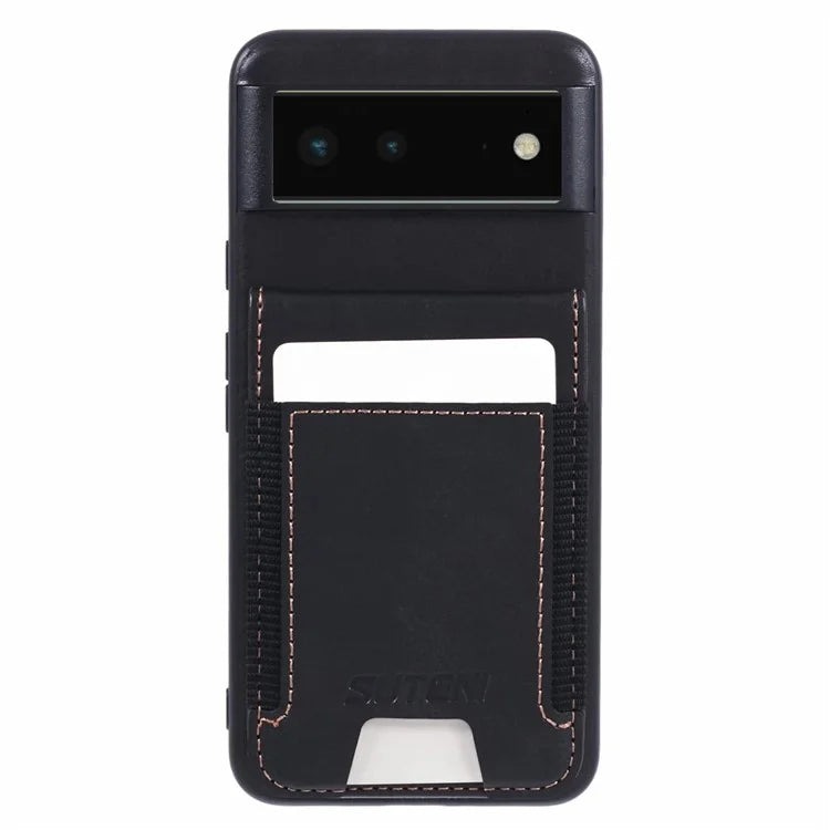 SUTENI H03 For Google Pixel 6 Case Kickstand Leather+TPU Case