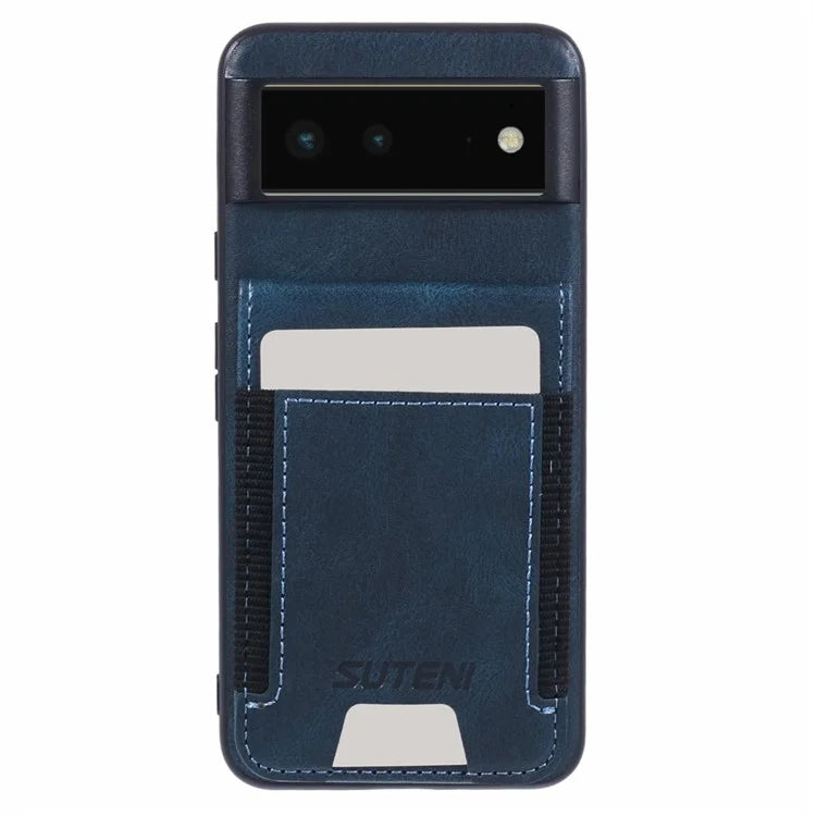 SUTENI H03 For Google Pixel 6 Case Kickstand Leather+TPU Case
