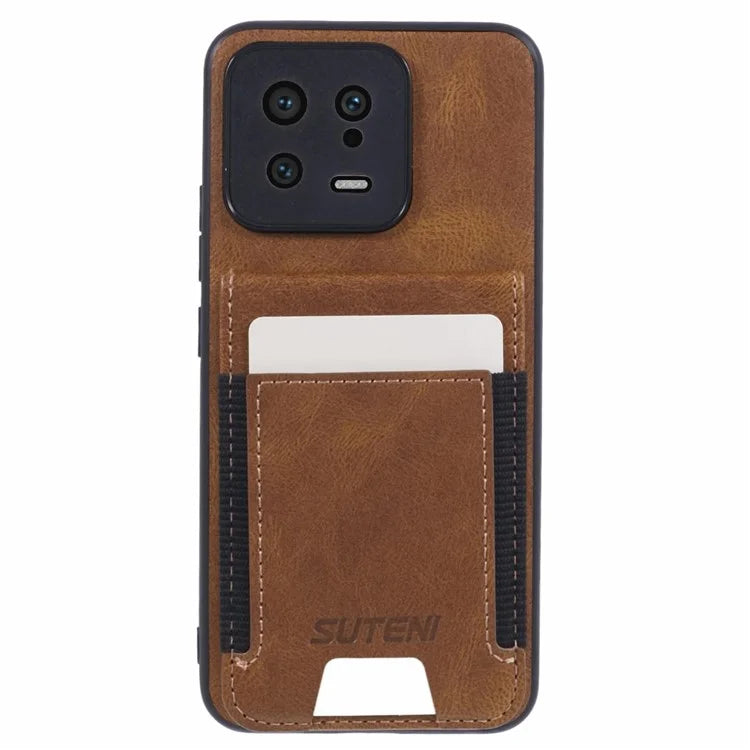 SUTENI H03 For Xiaomi 13 Case Card Slots Kickstand Phone Back Cover