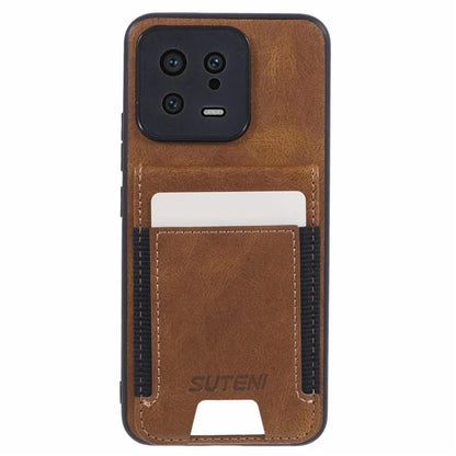 SUTENI H03 For Xiaomi 13 Case Card Slots Kickstand Phone Back Cover