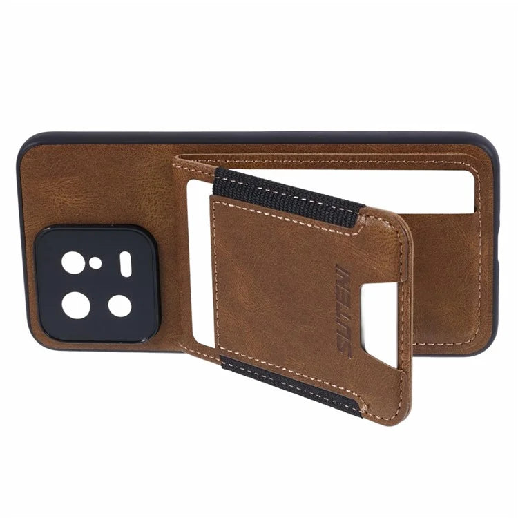 SUTENI H03 For Xiaomi 13 Case Card Slots Kickstand Phone Back Cover
