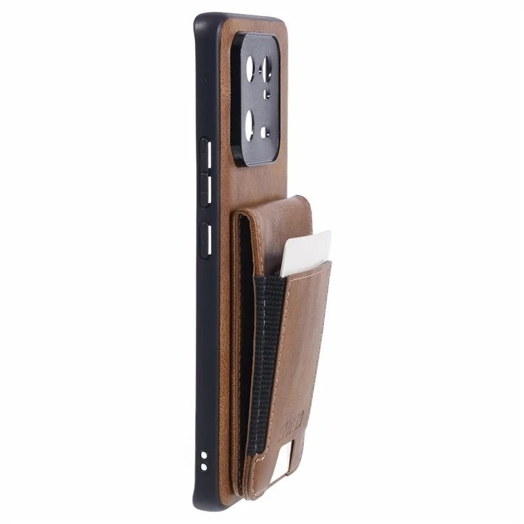 SUTENI H03 For Xiaomi 13 Pro 5G Case Card Holder Kickstand Leather Coated TPU Cover