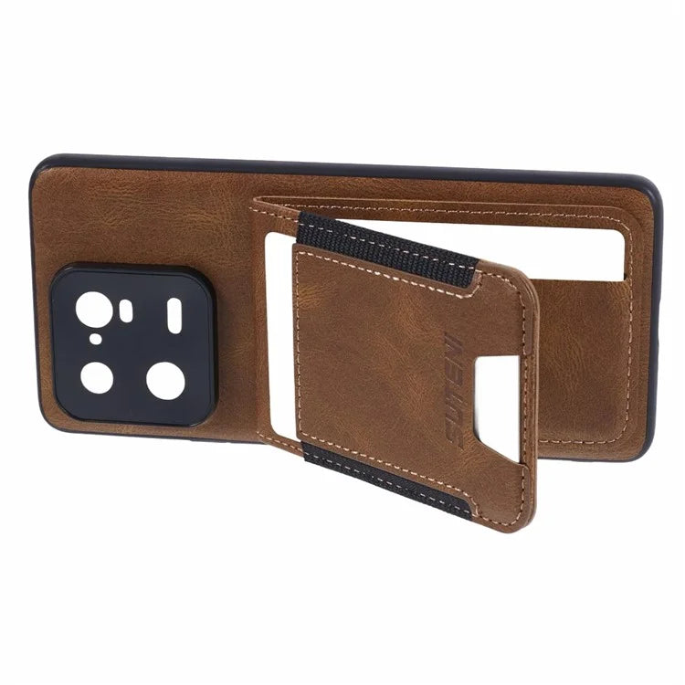 SUTENI H03 For Xiaomi 13 Pro 5G Case Card Holder Kickstand Leather Coated TPU Cover