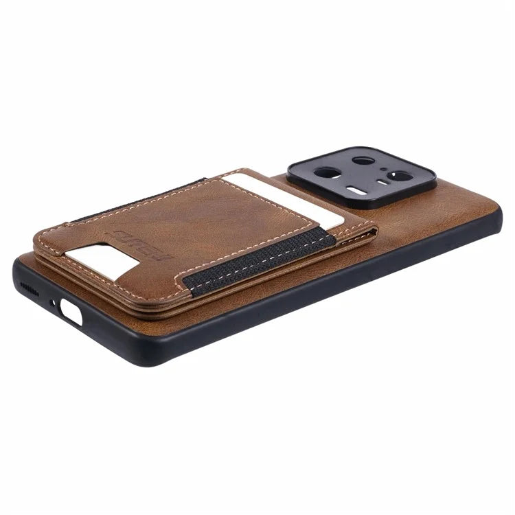 SUTENI H03 For Xiaomi 13 Pro 5G Case Card Holder Kickstand Leather Coated TPU Cover
