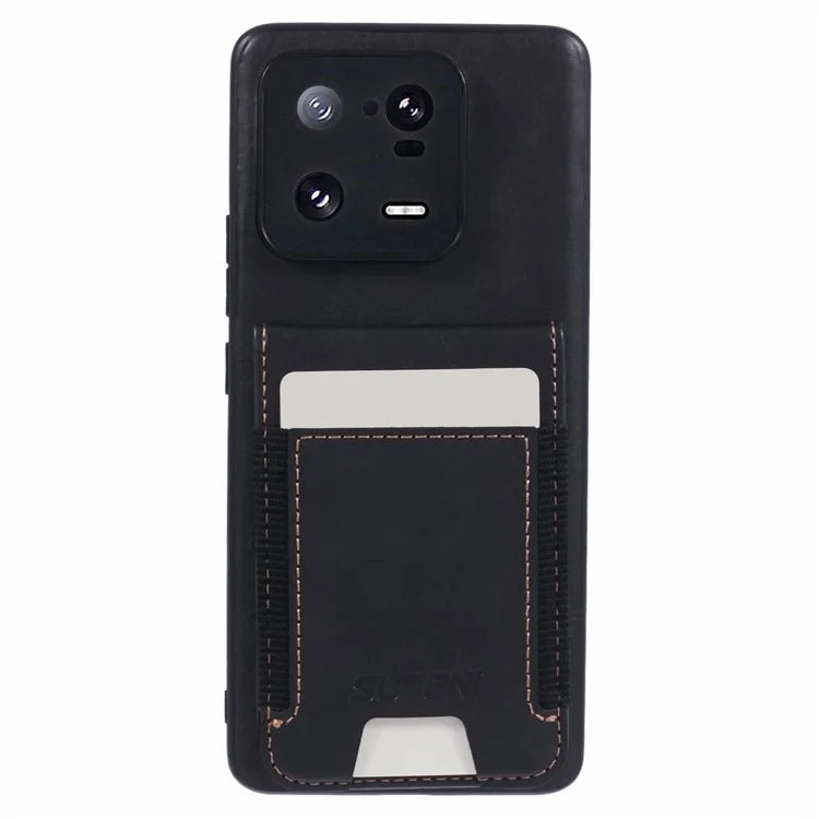 SUTENI H03 For Xiaomi 13 Pro 5G Case Card Holder Kickstand Leather Coated TPU Cover