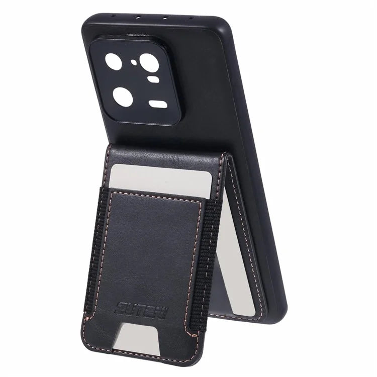 SUTENI H03 For Xiaomi 13 Pro 5G Case Card Holder Kickstand Leather Coated TPU Cover
