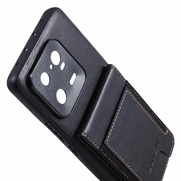 SUTENI H03 For Xiaomi 13 Pro 5G Case Card Holder Kickstand Leather Coated TPU Cover
