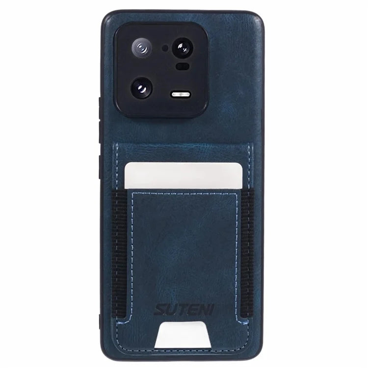 SUTENI H03 For Xiaomi 13 Pro 5G Case Card Holder Kickstand Leather Coated TPU Cover