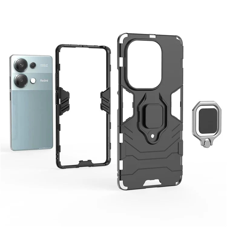 For Xiaomi Redmi Note 13 Pro 4G / Poco M6 Pro 4G Case Anti-shock Kickstand Phone Protective Cover