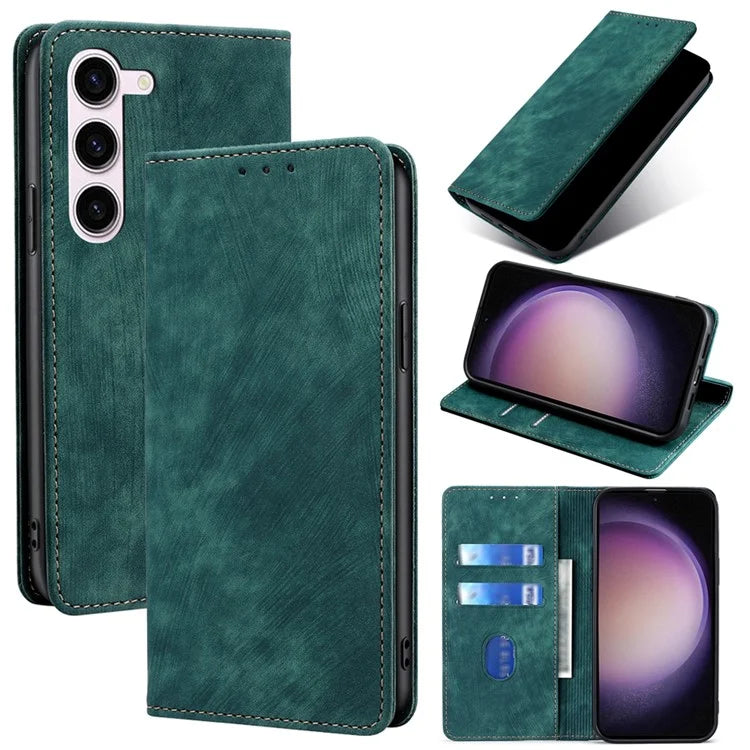 For Samsung Galaxy S23 Wallet Phone Case RFID Blocking PU Leather Cover