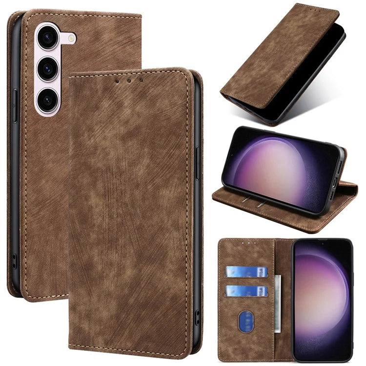 For Samsung Galaxy S23 Wallet Phone Case RFID Blocking PU Leather Cover