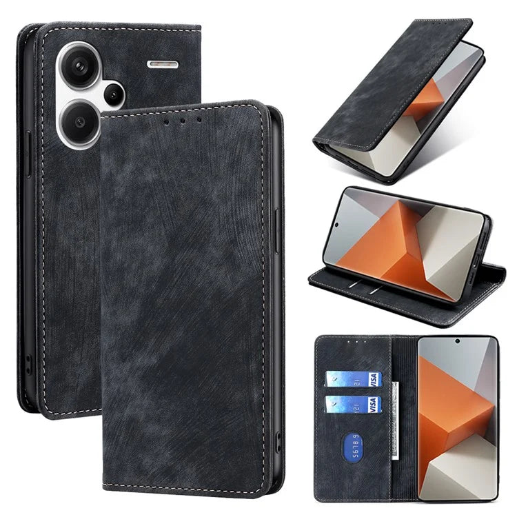 For Xiaomi Redmi Note 13 Pro+ 5G Wallet Case RFID Blocking PU Leather Phone Cover