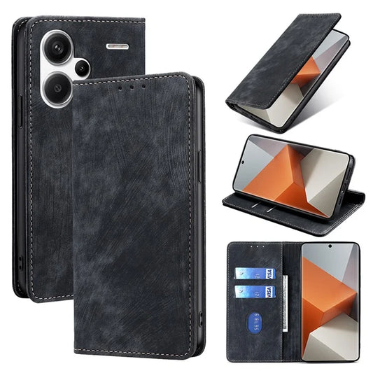 For Xiaomi Redmi Note 13 Pro+ 5G Wallet Case RFID Blocking PU Leather Phone Cover