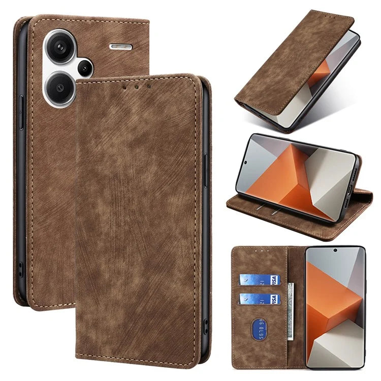 For Xiaomi Redmi Note 13 Pro+ 5G Wallet Case RFID Blocking PU Leather Phone Cover