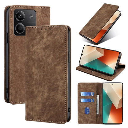 PU Leather Cover for Xiaomi Redmi Note 13 5G Case RFID Blocking Wallet Phone Case