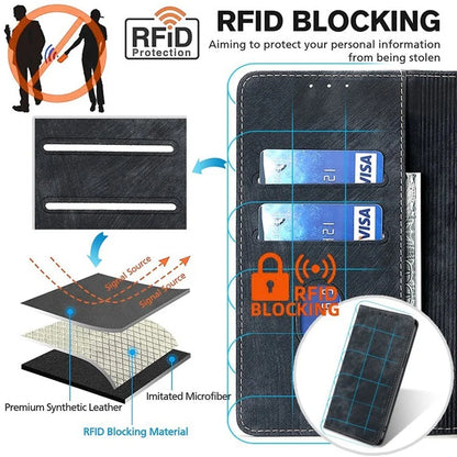 For Xiaomi Redmi Note 13 Pro 5G / Poco X6 5G Protective Case RFID Blocking PU Leather Wallet Phone Cover