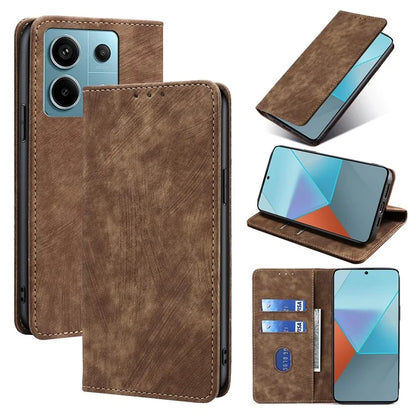 For Xiaomi Redmi Note 13 Pro 5G / Poco X6 5G Protective Case RFID Blocking PU Leather Wallet Phone Cover