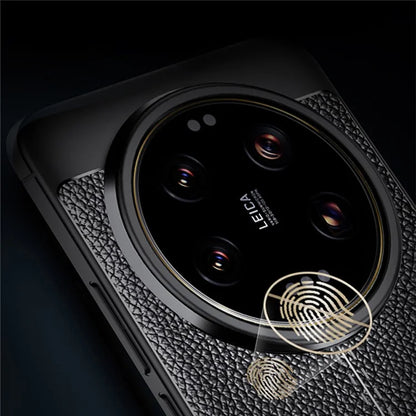For Xiaomi 14 Ultra TPU Case Litchi Texture Anti-fingerprint Phone Protective Cover