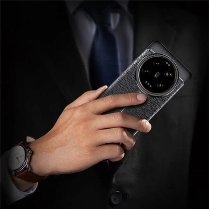 For Xiaomi 14 Ultra TPU Case Litchi Texture Anti-fingerprint Phone Protective Cover