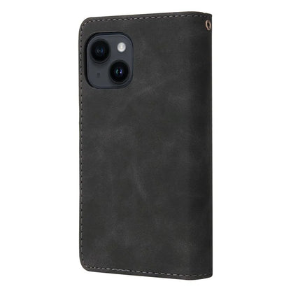 For iPhone 15 Plus Cell Phone Case Multiple Card Slots Zipper Wallet Leather Protection Cover