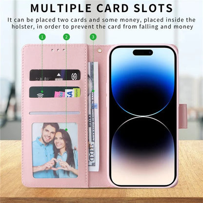 For iPhone 15 Pro Max Leather Case Lacquered Marble Pattern Wallet Phone Cover