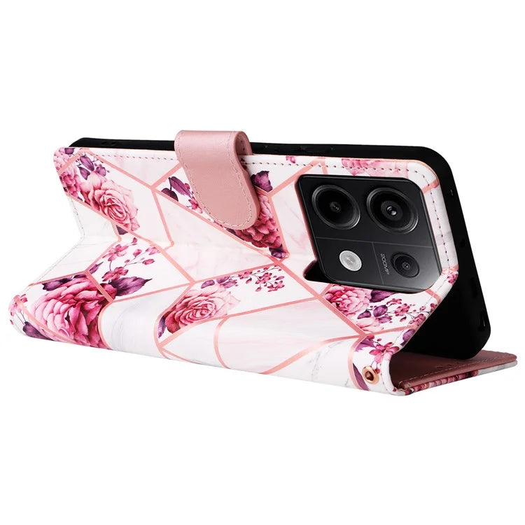 For Xiaomi Redmi Note 13 Pro 5G / Poco X6 5G Case Marble Pattern Wallet Leather Stand Phone Cover