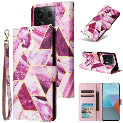 For Xiaomi Redmi Note 13 Pro 5G / Poco X6 5G Case Marble Pattern Wallet Leather Stand Phone Cover