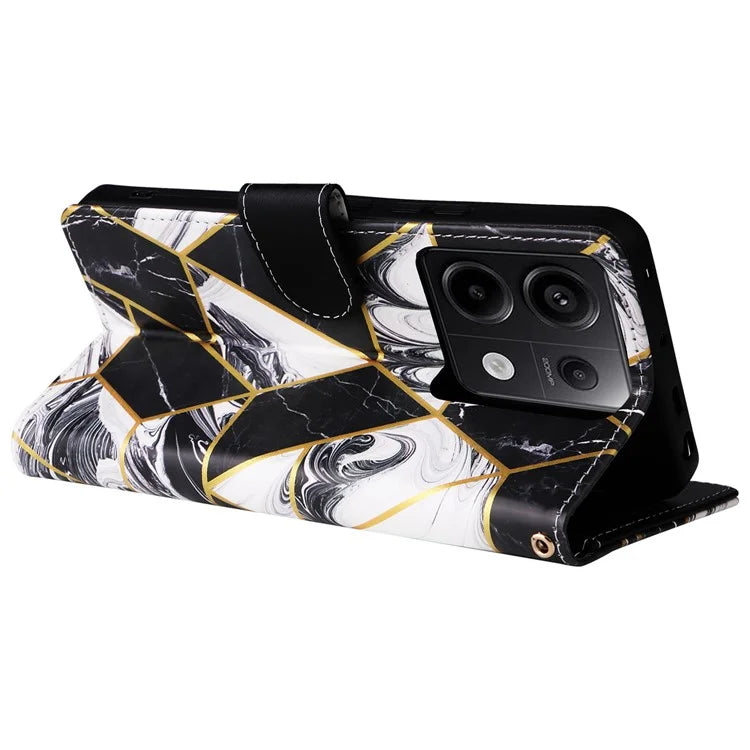 For Xiaomi Redmi Note 13 Pro 5G / Poco X6 5G Case Marble Pattern Wallet Leather Stand Phone Cover