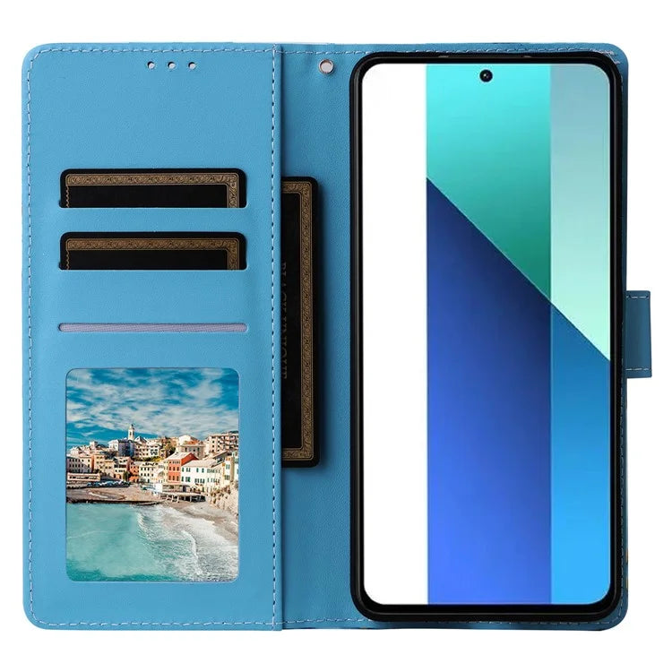 For Xiaomi Redmi Note 13 4G Leather Case Marble Pattern Stand Wallet Phone Cover