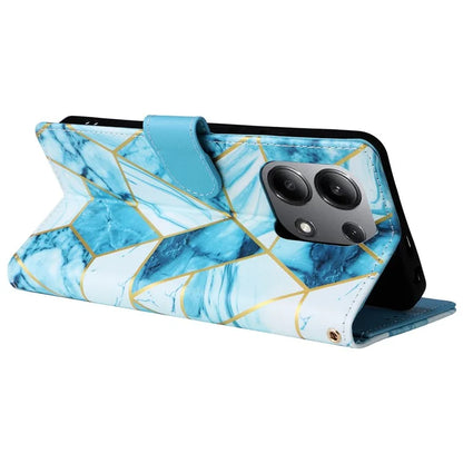 For Xiaomi Redmi Note 13 4G Leather Case Marble Pattern Stand Wallet Phone Cover