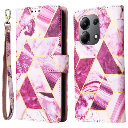 For Xiaomi Redmi Note 13 4G Leather Case Marble Pattern Stand Wallet Phone Cover